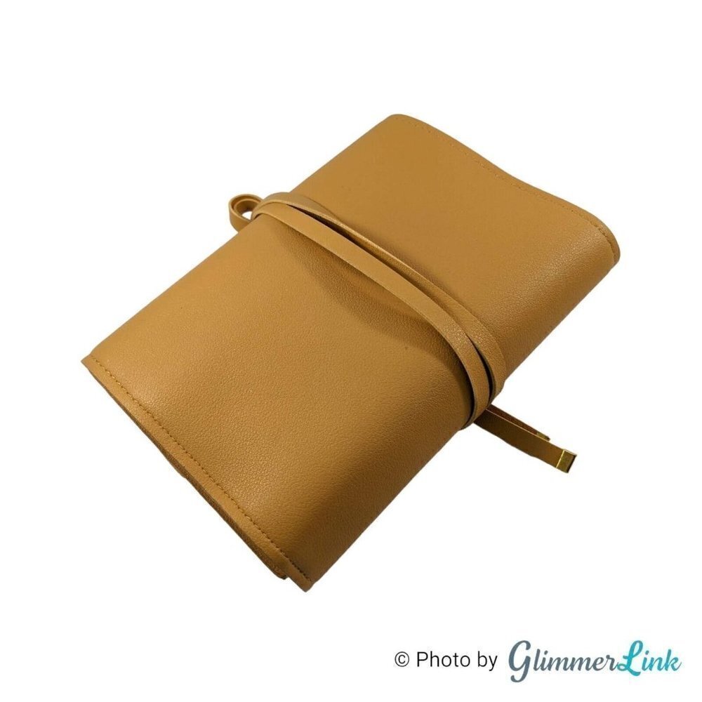 Glass Ladder Co Honey Vegan Leather Katherine Tech Organizer Roll Up Pouch - Picture 8 of 12